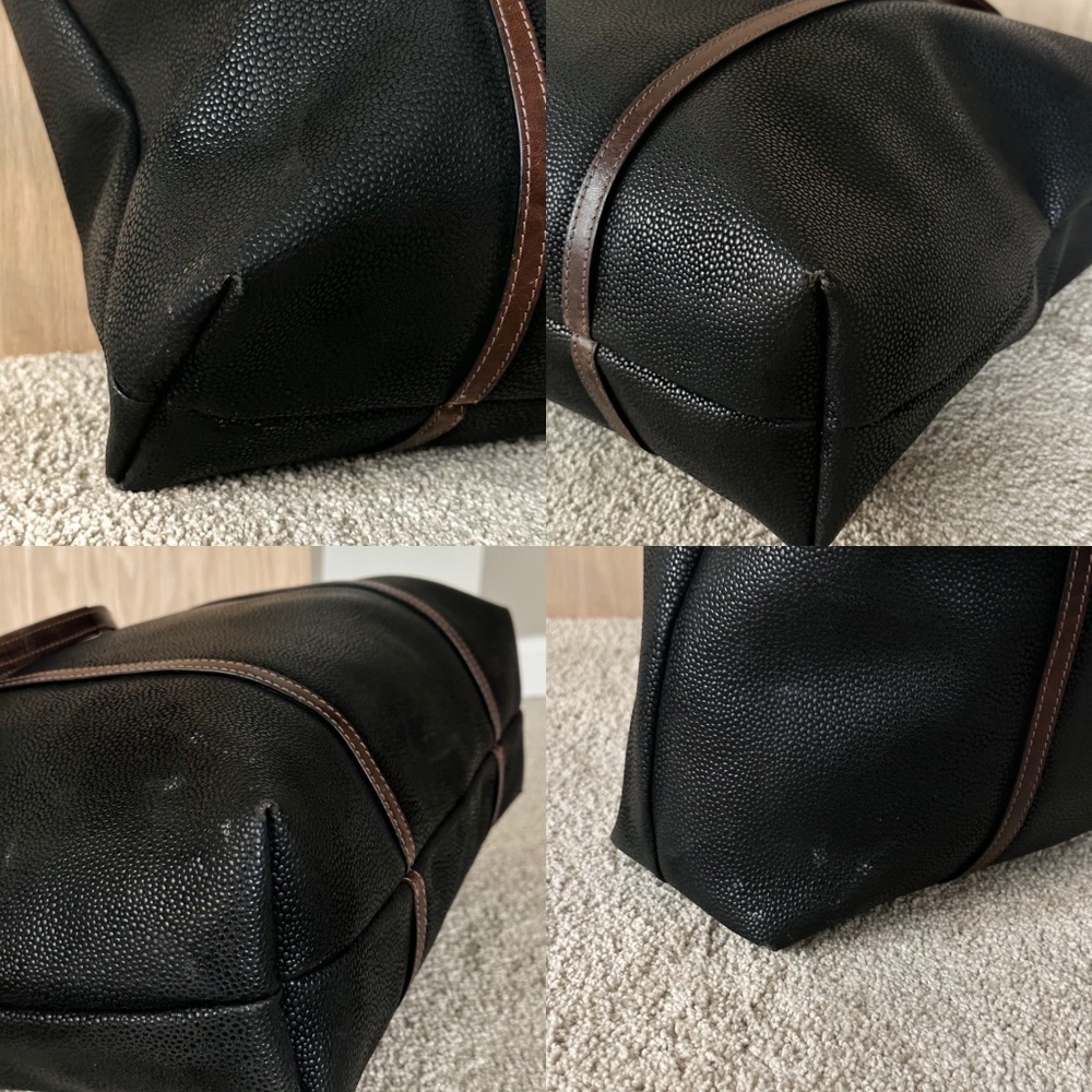 Jack Georges Pebbled Leather Black Laptop Tote Bag - Picture 15 of 15
